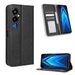 For Tecno Pova 4 Pro Magnetic Buckle Retro Texture Leather Phone Case(Black)