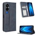 For Tecno Pova 4 Pro Magnetic Buckle Retro Texture Leather Phone Case(Blue)