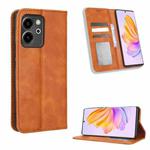 For Honor 80 SE 5G Magnetic Buckle Retro Texture Leather Phone Case(Brown)