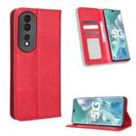 For Honor 80 Pro 5G Magnetic Buckle Retro Texture Leather Phone Case(Red)