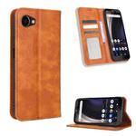 For Orbic JOY RC608L Magnetic Buckle Retro Texture Leather Phone Case(Brown)