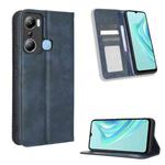 For Infinix Hot 20i Magnetic Buckle Retro Texture Leather Phone Case(Blue)