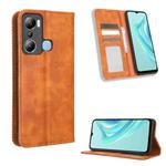 For Infinix Hot 20i Magnetic Buckle Retro Texture Leather Phone Case(Brown)