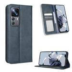 For Xiaomi 12T Pro Magnetic Buckle Retro Texture Leather Phone Case(Blue)