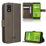 For Cricket Debut Smart Diamond Texture Leather Phone Case(Brown)