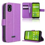 For Cricket Debut Smart Diamond Texture Leather Phone Case(Purple)