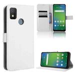 For Cricket Icon 4 Diamond Texture Leather Phone Case(White)