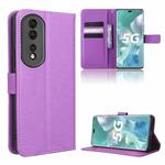 For Honor 80 Pro 5G Diamond Texture Leather Phone Case(Purple)