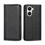 For Huawei nova 10 SE Grid Texture Magnetic Flip Leather Phone Case(Black)