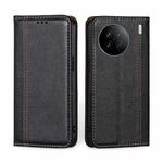For vivo X90 Grid Texture Magnetic Flip Leather Phone Case(Black)