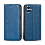 For Samsung Galaxy A04e 4G Grid Texture Magnetic Flip Leather Phone Case(Blue)