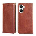 For Huawei nova 10 SE Gloss Oil Solid Color Magnetic Leather Phone Case(Brown)