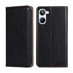 For Realme 10 4G Gloss Oil Solid Color Magnetic Leather Phone Case(Black)