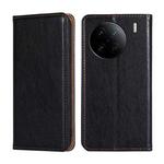 For vivo X90 Pro+ Gloss Oil Solid Color Magnetic Leather Phone Case(Black)