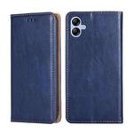 For Samsung Galaxy A04e 4G Gloss Oil Solid Color Magnetic Leather Phone Case(Blue)