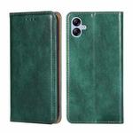 For Samsung Galaxy A04e 4G Gloss Oil Solid Color Magnetic Leather Phone Case(Green)