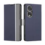For Honor 80 Pro Twill Texture Side Buckle Leather Phone Case(Blue)