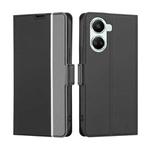 For Huawei nova 10 SE Twill Texture Side Buckle Leather Phone Case(Black)