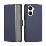 For Huawei nova 10 SE Twill Texture Side Buckle Leather Phone Case(Blue)