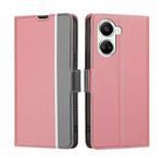 For Huawei nova 10 SE Twill Texture Side Buckle Leather Phone Case(Pink)