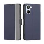 For Realme 10 4G Twill Texture Side Buckle Leather Phone Case(Blue)