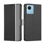 For Realme C30s Twill Texture Side Buckle Leather Phone Case(Black)