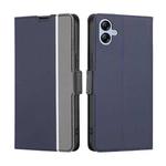 For Samsung Galaxy A04e 4G Twill Texture Side Buckle Leather Phone Case(Blue)