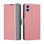 For Samsung Galaxy A04e 4G Twill Texture Side Buckle Leather Phone Case(Pink)