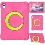 For iPad 10th Gen 10.9 2022 EVA + PC Tablet Protective Case with 360 Rotating Bracket(Rose Red+Grass Green)