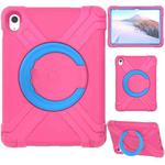 For iPad 10th Gen 10.9 2022 EVA + PC Tablet Protective Case with 360 Rotating Bracket(Rose Red+Blue)