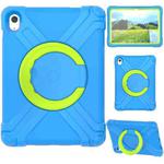 For iPad 10th Gen 10.9 2022 EVA + PC Tablet Protective Case with 360 Rotating Bracket(Blue+Grass Green)