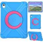 For iPad 10th Gen 10.9 2022 EVA + PC Tablet Protective Case with 360 Rotating Bracket(Blue+Rose Red)