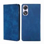 For OPPO A58 5G Skin Feel Magnetic Horizontal Flip Leather Phone Case(Blue)