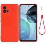 For Motorola Moto G72 Pure Color Liquid Silicone Shockproof Full Coverage Phone Case(Red)