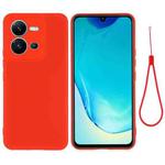 For vivo V25 5G / V25E 5G / X80 Lite Pure Color Liquid Silicone Shockproof Full Coverage Phone Case(Red)