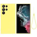 For Samsung Galaxy S23 Ultra 5G Pure Color Liquid Silicone Shockproof Full Coverage Phone Case(Yellow)