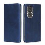 For Honor 80 Cow Texture Magnetic Horizontal Flip Leather Phone Case(Blue)