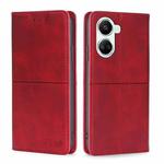 For Huawei nova 10 SE Cow Texture Magnetic Horizontal Flip Leather Phone Case(Red)