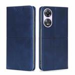 For OPPO A58 5G Cow Texture Magnetic Horizontal Flip Leather Phone Case(Blue)