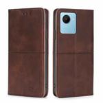 For Realme C30s Cow Texture Magnetic Horizontal Flip Leather Phone Case(Dark Brown)