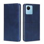 For Realme C30s Cow Texture Magnetic Horizontal Flip Leather Phone Case(Blue)