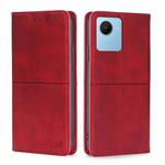 For Realme C30s Cow Texture Magnetic Horizontal Flip Leather Phone Case(Red)