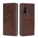 For TCL 30XL 2022 Cow Texture Magnetic Horizontal Flip Leather Phone Case(Dark Brown)