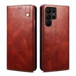 For Samsung Galaxy S23 Ultra 5G Oil Wax Crazy Horse Texture Leather Phone Case(Brown)