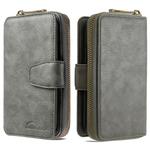 For iPhone 6 / 6s Detachable Multifunctional Horizontal Flip Leather Case with Card Slots & Zipper Wallet & Photo Frame(Grey)