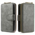 For iPhone 7 Detachable Multifunctional Horizontal Flip Leather Case with Card Slots & Zipper Wallet & Photo Frame(Grey)