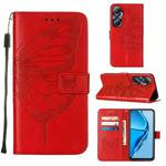 For Infinix Hot 20 4G X6826 Embossed Butterfly Flip Leather Phone Case(Red)