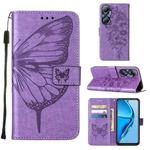 For Infinix Hot 20 4G X6826 Embossed Butterfly Flip Leather Phone Case(Purple)