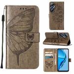 For Infinix Hot 20 4G X6826 Embossed Butterfly Flip Leather Phone Case(Grey)