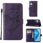 For Infinix Hot 20S / 20 Pro X6827 Embossed Butterfly Flip Leather Phone Case(Dark Purple)